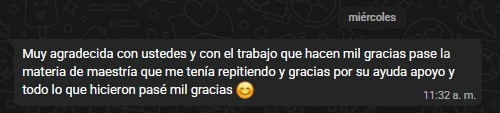Captura original anonimizada de un comentario recibido por WhatsApp; la transcripción está disponible en esta tarjeta.